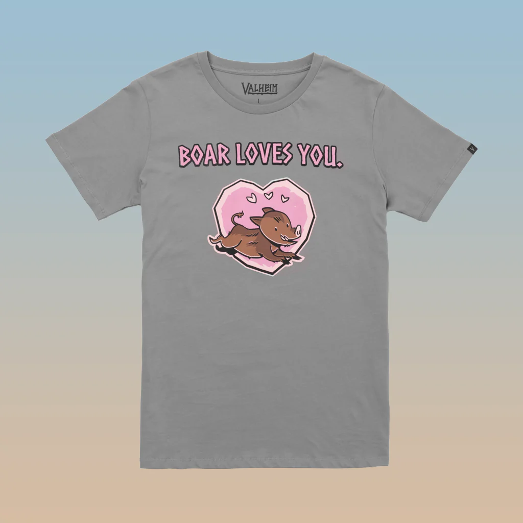 Boar Loves You, Men’s Tee, Grey